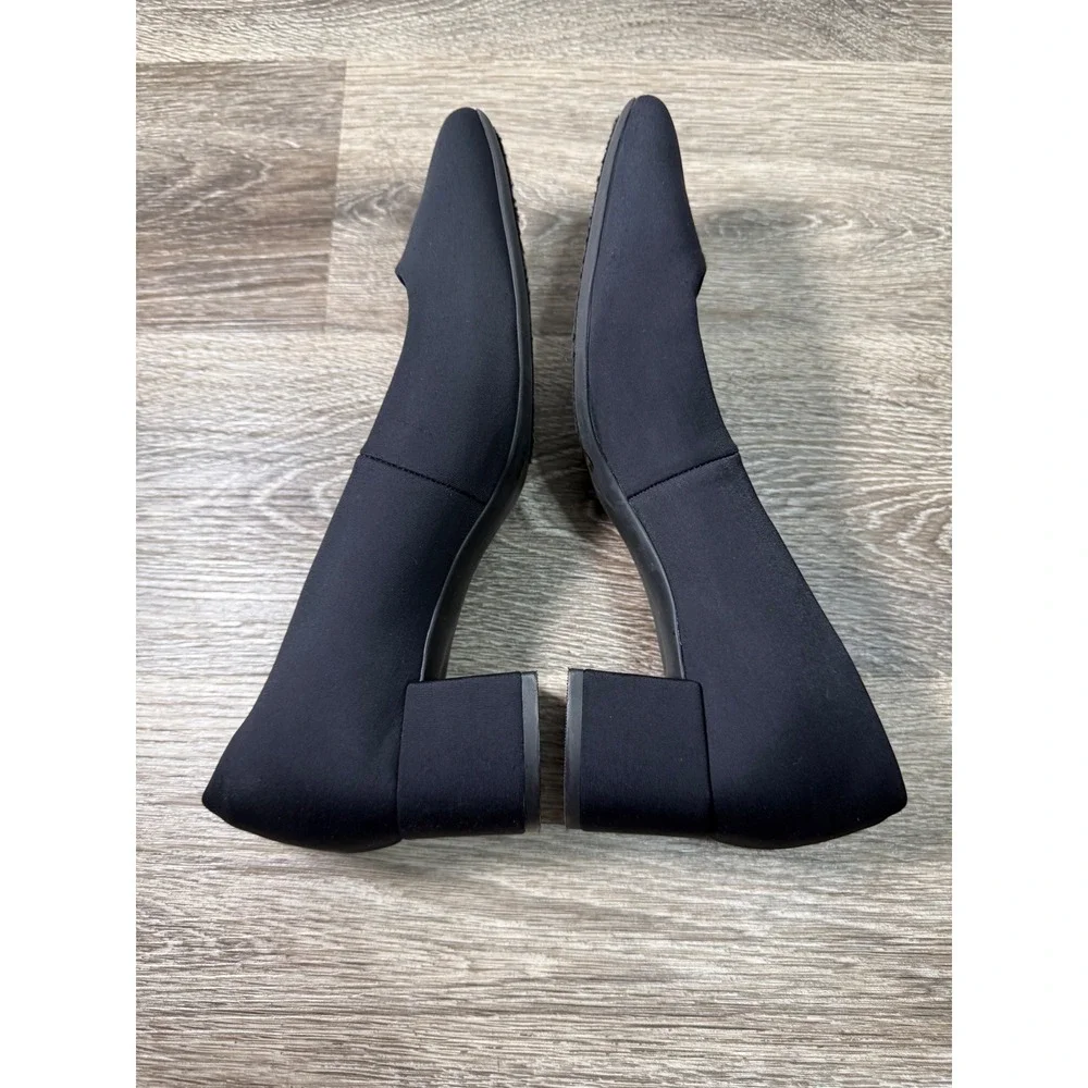Alex Marie Black Block Heel Pumps Square Toe 4-Feature Technology Womens 8M